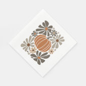 Boho Floral Fall Pumpkin-Saison Serviette (Ecke)