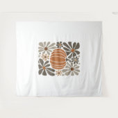 Boho Floral Fall Pumpkin-Saison Wandteppich (Vorderseite (Horizontal))