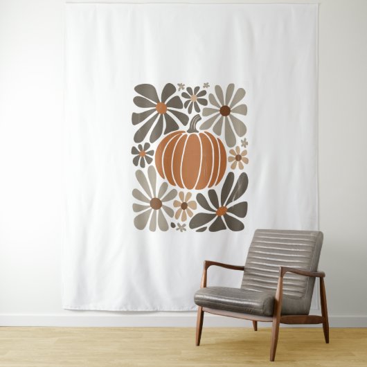 Boho Floral Fall Pumpkin-Saison Wandteppich (Beispiel)
