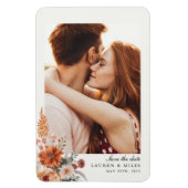 Boho Floral Fall Save the Date mit Foto Magnet (Vertikal)