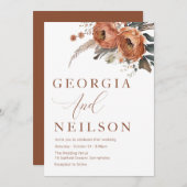 Boho Floral Fall Wedding Einladung (Vorne/Hinten)