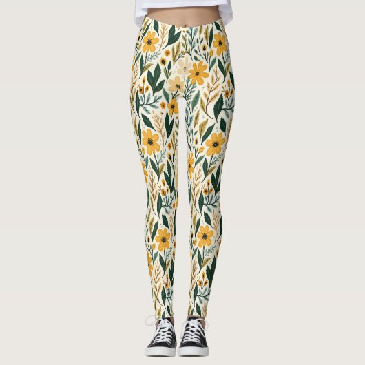 Boho Floral Fantasy Leggings (Vorderseite)