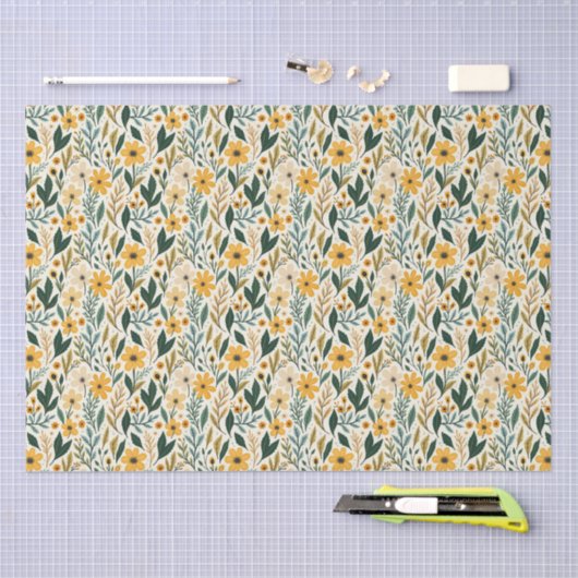 Boho Floral Fantasy Seidenpapier (Handwerk)