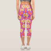Boho Floral farbenfrohe Muster Capri Leggings (Rückseite)