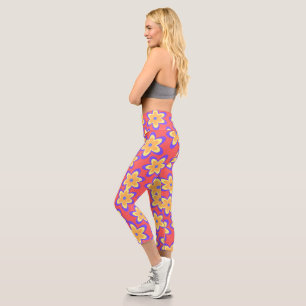 Boho Floral farbenfrohe Muster Capri Leggings