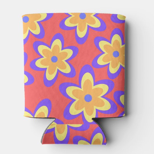 Boho Floral farbenfrohe Muster Dosenkühler (Rückseite)