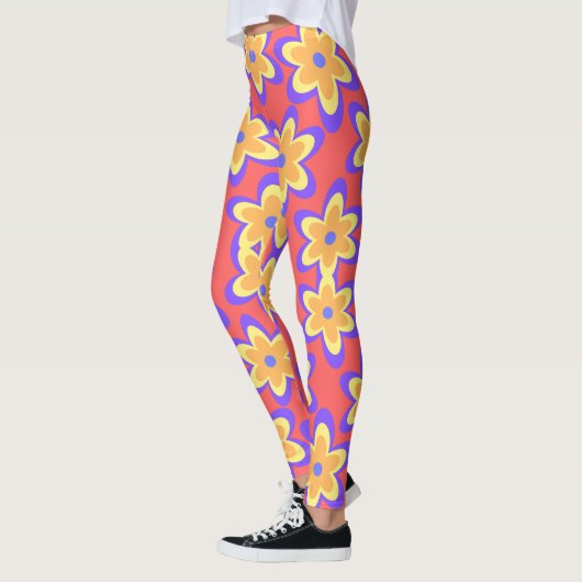 Boho Floral farbenfrohe Muster Leggings (Links)