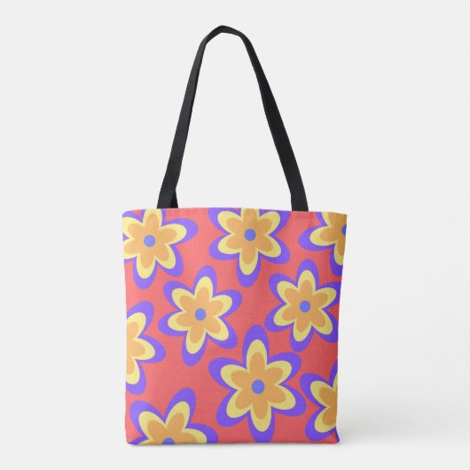Boho Floral farbenfrohe Muster Tasche (Rückseite)