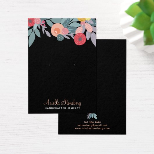 Boho Floral farbenfroher Earring Black (Schreibtisch)