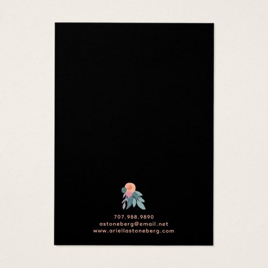 Boho Floral farbenfroher Earring Black (Rückseite)