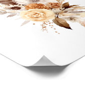 Boho Floral Feathers Botanische Wasserfarbenwelt K Poster (Ecke)