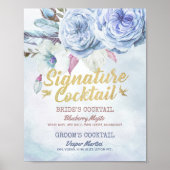 Boho Floral Feathers Poster (Vorne)