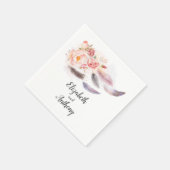 Boho Floral Feathers Serviette (Ecke)