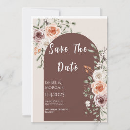 Boho Floral Fête Wedding Invitation Card Dankeskarte
