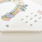 Boho Floral Fibre Rainbow Milestone Baby Sherpadecke (3/4)