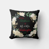 Boho Floral First Christmas Personalisiert Kissen (Vorderseite)