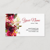 Boho floral, florale Visitenkarte (Rückseite)