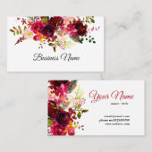 Boho floral, florale Visitenkarte (Vorne/Hinten)