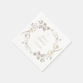 Boho floral flowers  editable napkins serviette (Ecke)