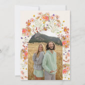 Boho Floral Foto Arch Wedding Save The Date (Rückseite)