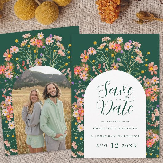 Boho Floral Foto Arch Wedding Save The Date