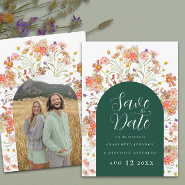Boho Floral Foto Arch Wedding Save The Date