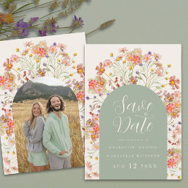 Boho Floral Foto Arch Wedding Save The Date