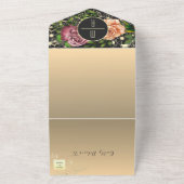 Boho Floral Foto Black Wedding All In One Einladung (Außenbereich)