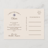 Boho Floral Foto Geburtsankündigung Postkarte (Rückseite)