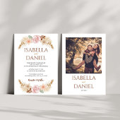 Boho Floral Foto Rustikale Bohemische Hochzeit Einladung