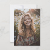 Boho Floral Foto Sweet 16 Sechzehn Botanisches Ros Dankeskarte (Rückseite)