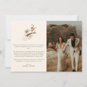 Boho Floral Foto Wedding Danke Karte (Rückseite)
