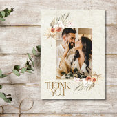 Boho Floral Foto Wedding Dankeschön Card Dankeskarte