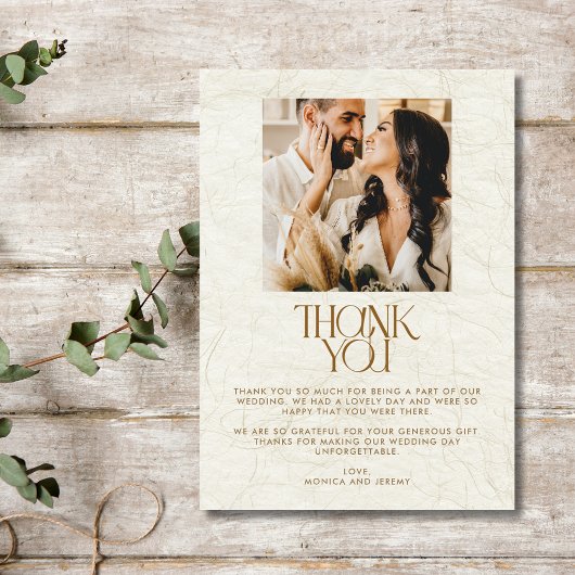 Boho Floral Foto Wedding Dankeschön Card Dankeskarte