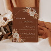 Boho Floral Foto Wedding Einladung Pampas Grass