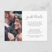 Boho Floral Foto Wedding Guest Details Begleitkarte (Vorderseite)