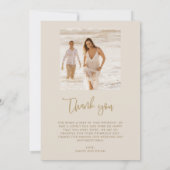 Boho Floral Foto Wedding Vielen Dank Dankeskarte (Rückseite)