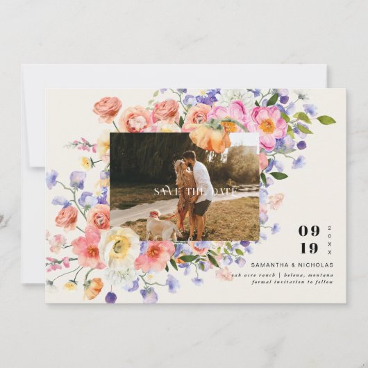 Boho Floral | FOTO WILDBLUME SAVE THE DATE (Vorderseite)