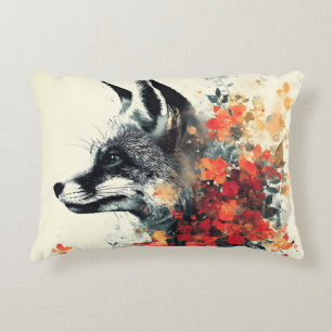 Boho Floral Fox Wildlife Nature Dekokissen