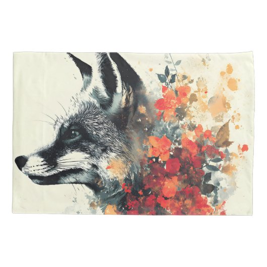 Boho Floral Fox Wildlife Nature Kissenbezug (Rückseite)