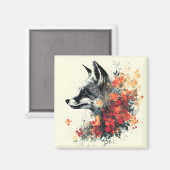 Boho Floral Fox Wildlife Nature Magnet (Vorderseite/Rückseite)