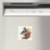 Boho Floral Fox Wildlife Nature Magnet (In Situ (Geschirrspüler))