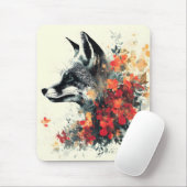 Boho Floral Fox Wildlife Nature Mousepad (Mit Mouse)
