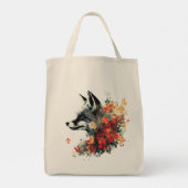 Boho Floral Fox Wildlife Nature Tragetasche (Rückseite)