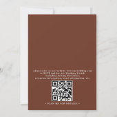 Boho Floral Frame Acrylic Elegant QR Code Wedding Einladung (Rückseite)