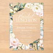 Boho Floral Frame Bridal Luncheon Brautparty Acryleinladungen (Vorderseite)