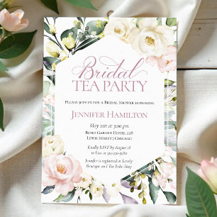 Boho Floral Frame Bridal Tee Party Brautparty Einladung