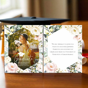 Boho Floral Frame Foto Abschluss Ankündigung