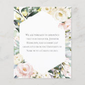 Boho Floral Frame Foto Abschluss Ankündigung (Rückseite)