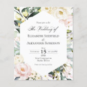 Boho Floral Frame Foto Hochzeitseinladung (Vorderseite)